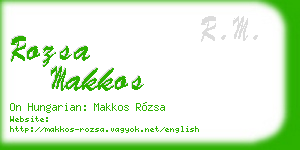 rozsa makkos business card