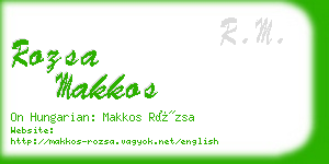 rozsa makkos business card